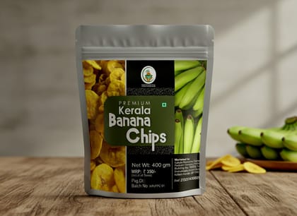 Premium Kerala Banana Chips - Traditional Crispy Banana Snack, 400gm Premium Kerala Banana Chips - Traditional Crispy Banana Snack, 400gm