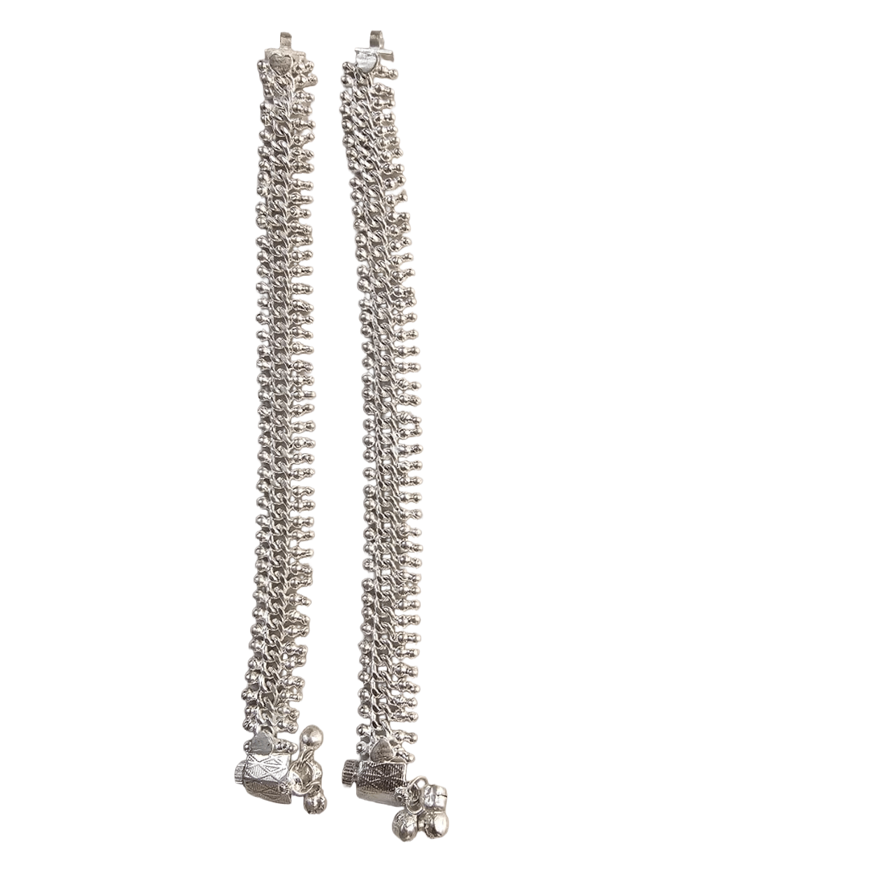 Elegant Silver Plated Beaded Chain Anklets for Women