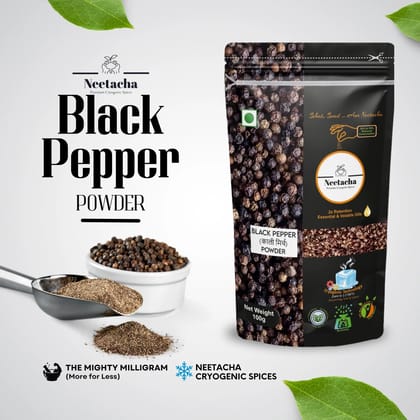 NEETACHA ENTERPRISES LLP. Premium Cryogenic Black Pepper (Kali Mirch) Powder, Kala Mari, Nall Mariyalapudi I 100g I No Preservatives I Pure & Natural I @ 35%reduced consumption I Versatile spice for soups, salad dressings, sandwiches etc