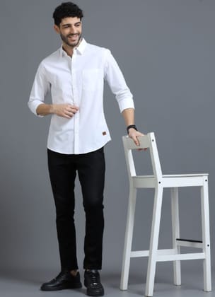 Men's Classic White Cotton Full Sleeve Casual Shirt Men's Classic White Cotton Full Sleeve Casual Shirt