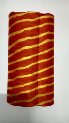 Premium Orange & Yellow Wavy Pattern 1 Meter Unstitched Blouse Piece Fabric