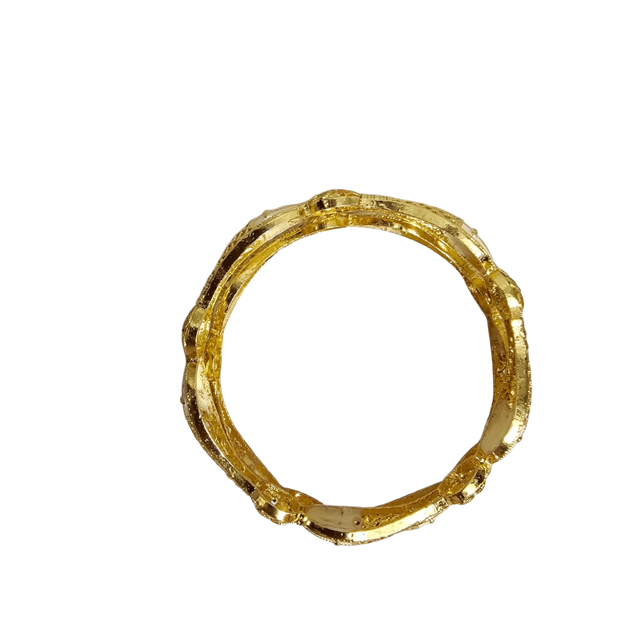 Ethnic Gold-Plated Kada Bangles with Intricate Floral Enamel & Stone Work (Set of 2)