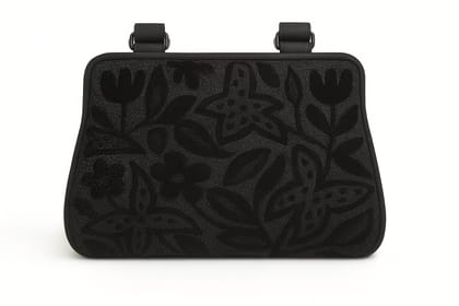 Black Embossed Floral Pattern Handbag Black Embossed Floral Pattern Handbag