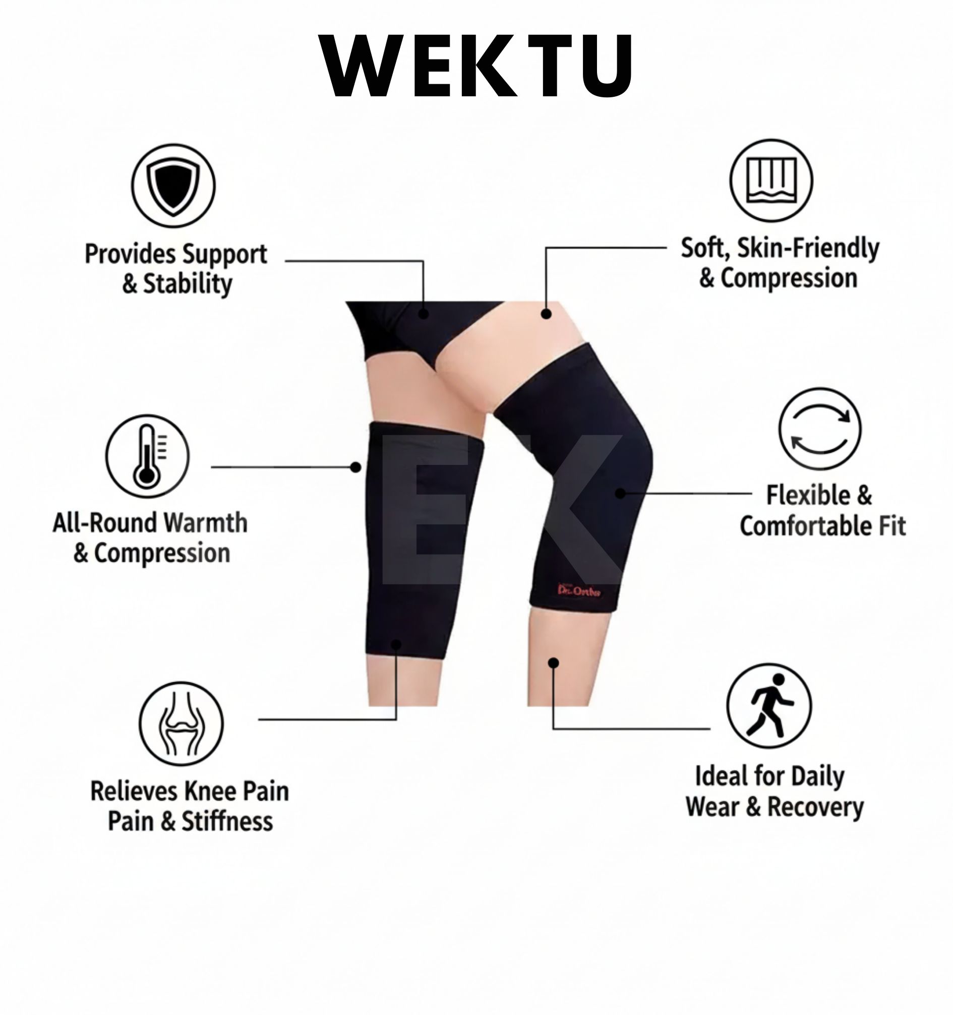 Wektu All-Round Comfort Knee Cap - Your Partner for Pain Relief and Recovery