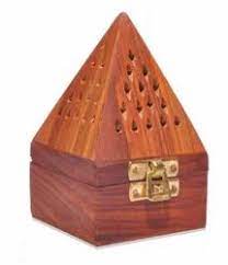 Wooden Pyramid Incense Burner with Brass Latch