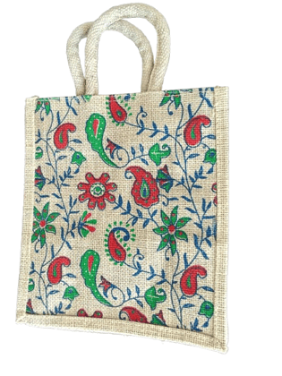 Printed Jute Shopping Bag - Eco-Friendly & Stylish Tote