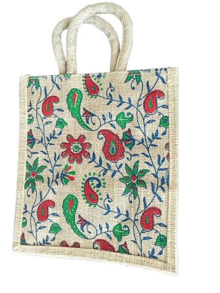 Printed Jute Shopping Bag - Eco-Friendly & Stylish Tote
