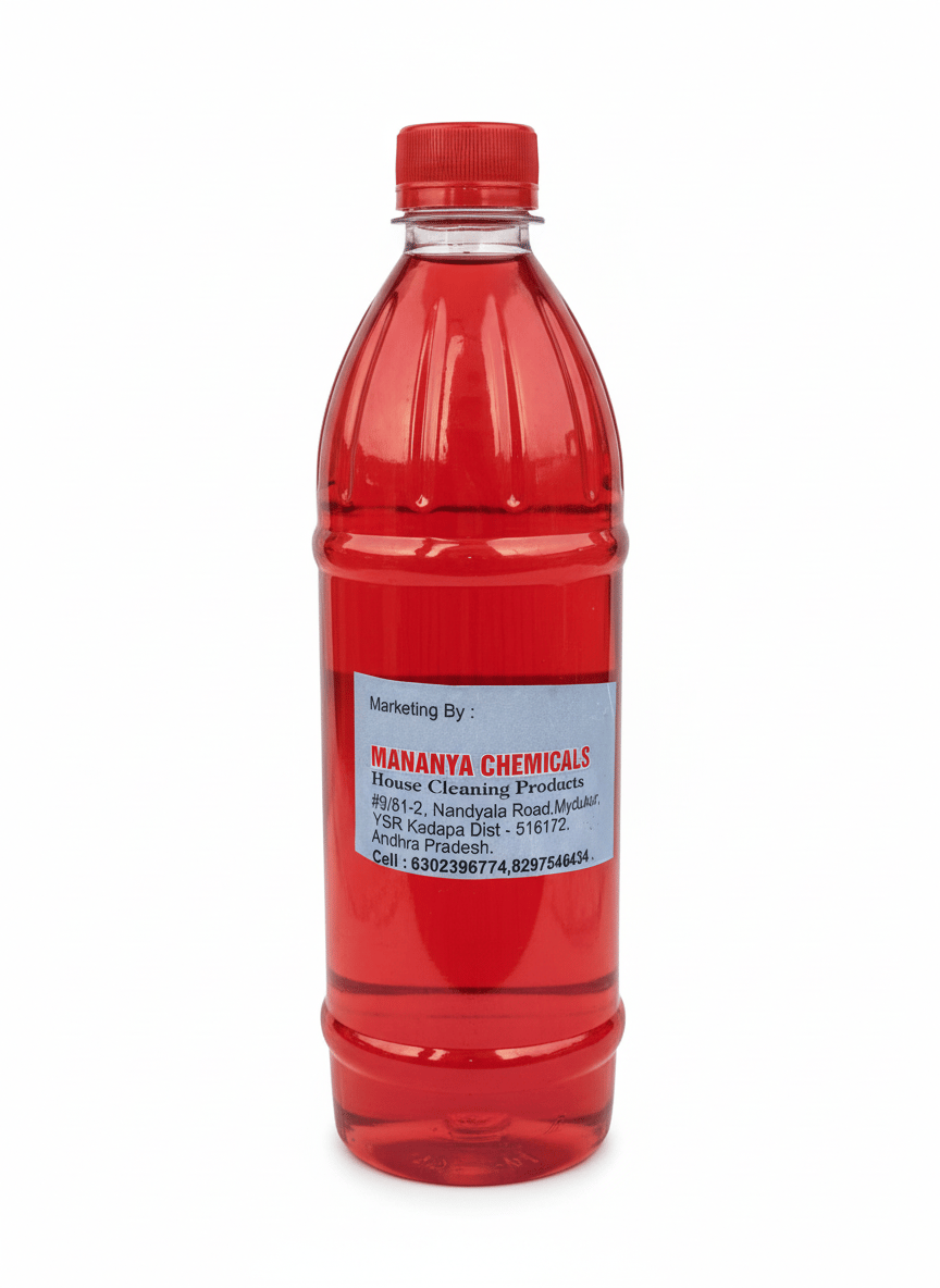 Mananya Chemicals Vibrant Red House Cleaning Liquid Bottle - All-Purpose Cleaner