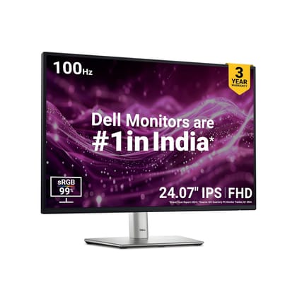  Dell P2425 Black 24" FHD Monitor 1920x1080 at 100Hz, 5ms Response Time, Flicker Free, 99% sRGB, 300 cd/m2 Brightness, Ports: HDMI, DP, RJ45, VGA, 5X USB 3.2 