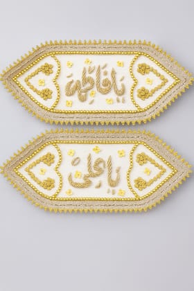 White Velvet Imamzamin Ya Ali (as) and Ya Fatima (sa)