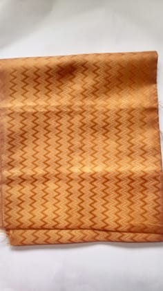 Orange Zigzag Design Unstitched Blouse Piece – 1 Meter Soft Silk Look Fabric for Saree