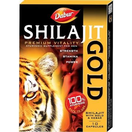 Dabur Shilajit Gold Premium Vitality Ayurvedic Supplement for Men (20 Capsules)