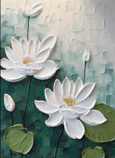 Elegant Lotus Wall Painting