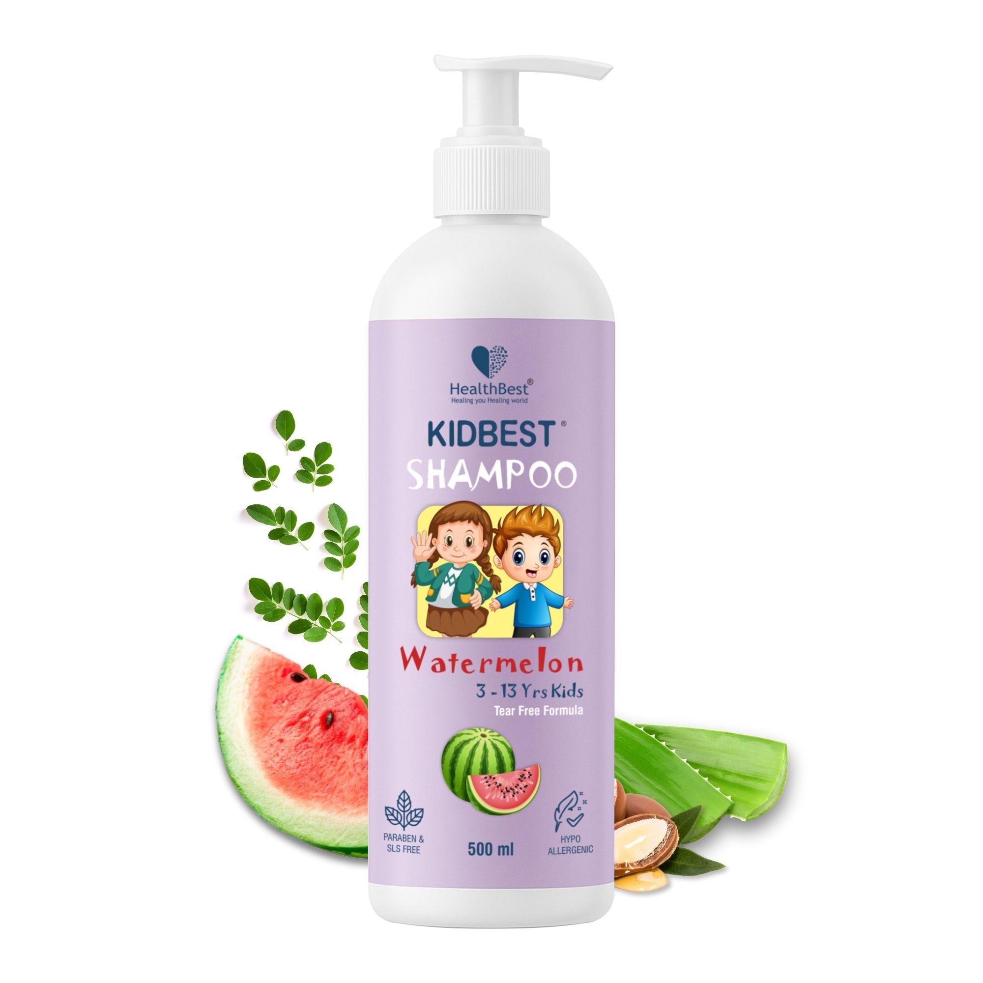 HealthBest Hair Shampoo for Kids | Extra Nourishing | Dry & Damaged to normal Hair | Tear, Paraben, SLS free - 500ml