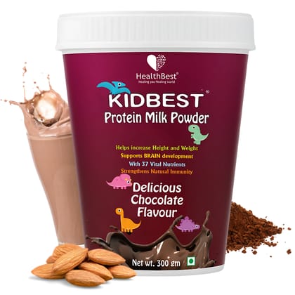 HealthBest Kids Protein Milk Powder | Healthy Growing | Chocolate Flavor - 300gm