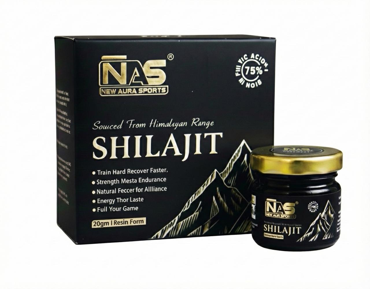 NAS Pure Himalayan Shilajit Resin - 85+ Minerals with 75%+ Fulvic Acid – Natural Energy & Vitality Booster, Lab-Tested, 20g