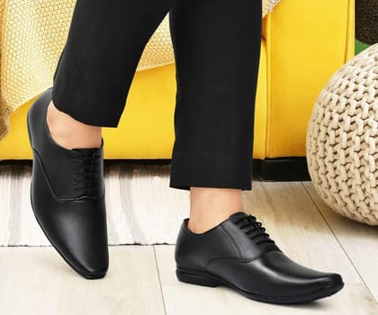 WUGO::Latest Men’s Lace-Up Formal Shoes | Elegant Black Office Shoes for Men & Boys | Comfortable, Durable, and Stylish Footwear for Work, Parties & Daily Wear