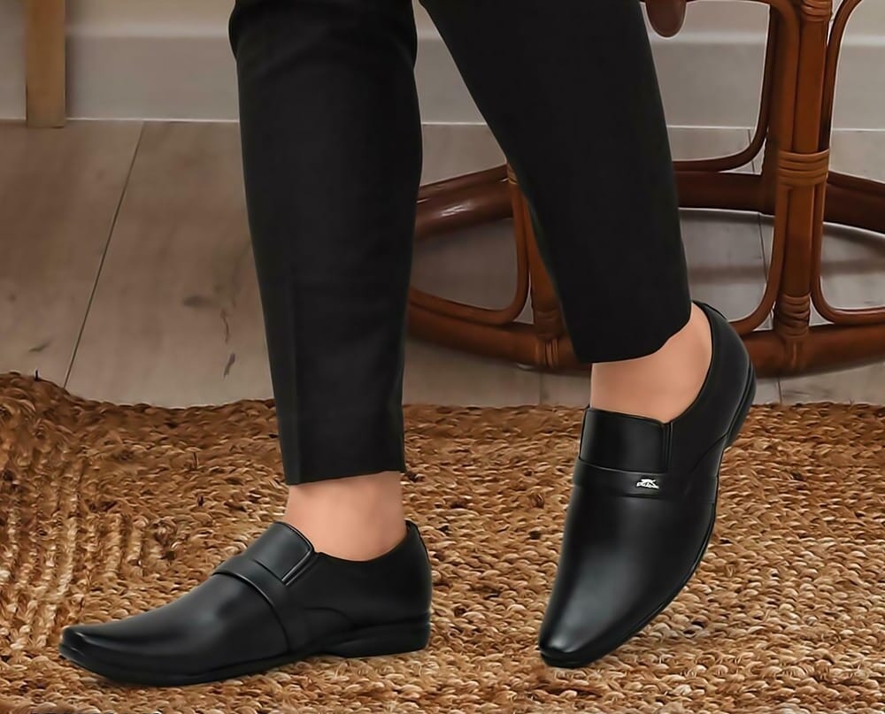 WUGO::Men’s Black Formal Moccasin Shoes Slip-On Office Shoes for Men & Boys (Free Home Delivery)