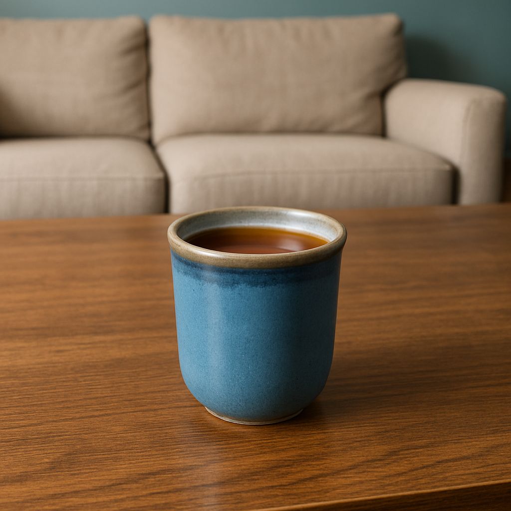 Artisanal Blue-Grey Ceramic Mug