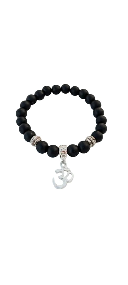 Stylish black beaded bracelet