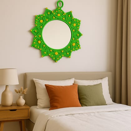 Sunburst Aura Macramé Mirror
