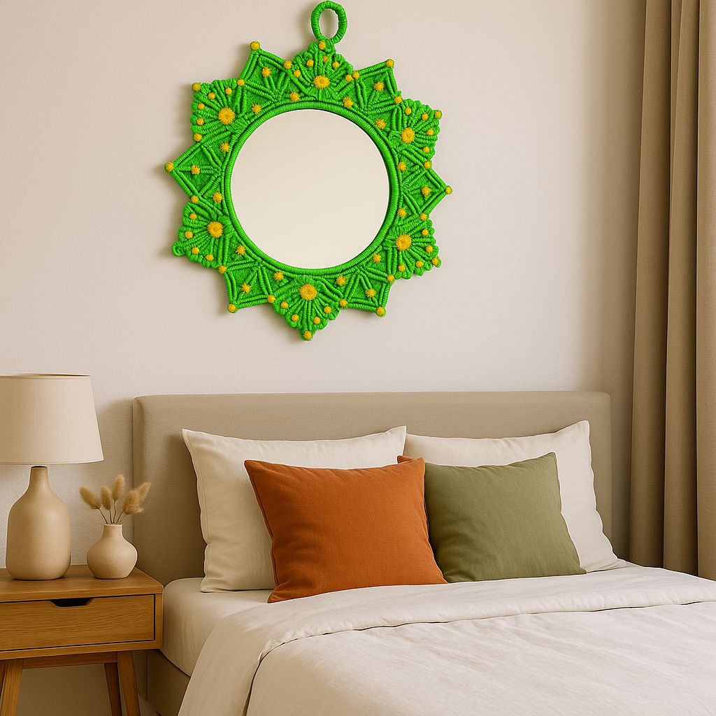 Sunburst Aura Macramé Mirror