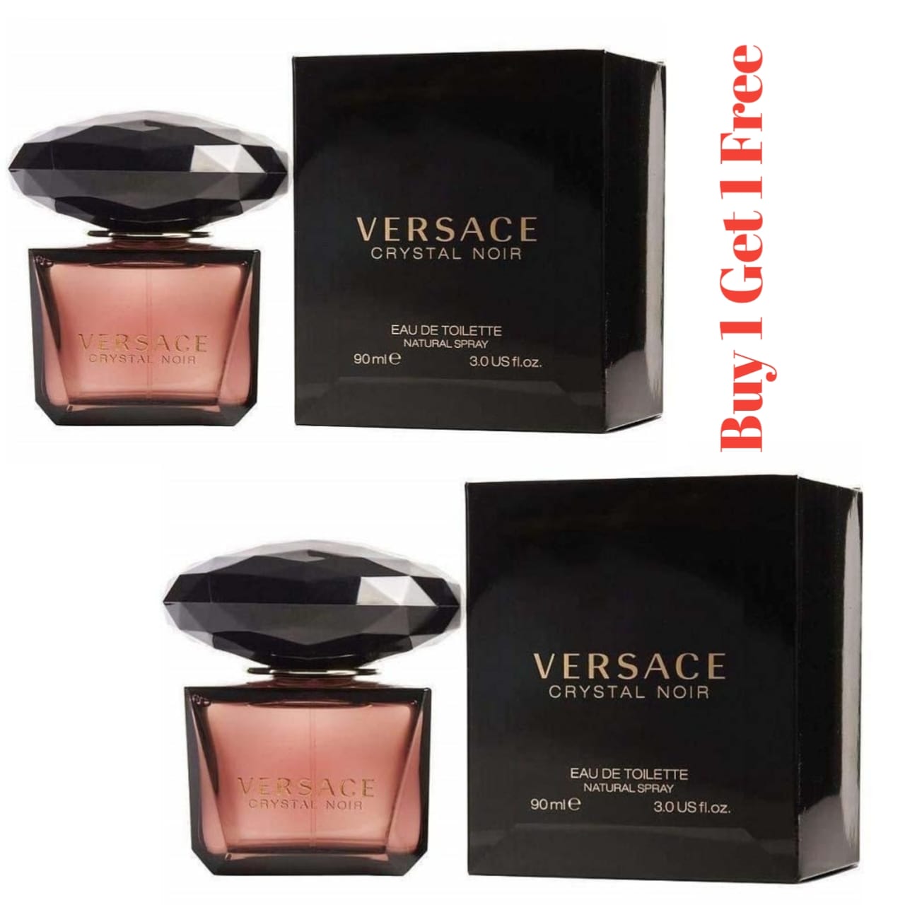 Versace Crystal Noir Eau De Toilette 90ml for Women Set of 2 - Intense Floral Woody Fragrance