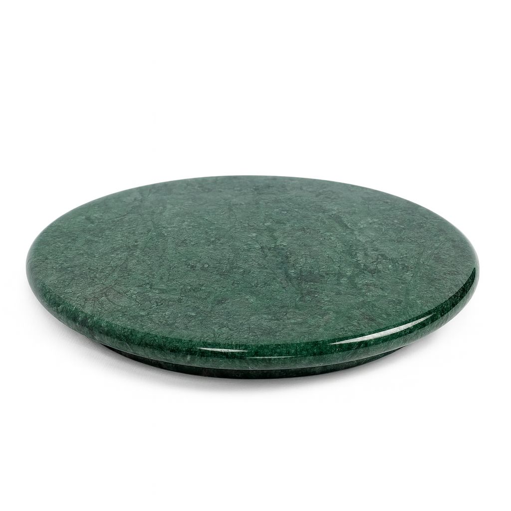 Round Dark Green Marble Coaster for Home Decor