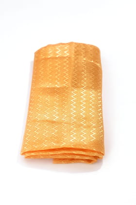Premium Gold Jacquard Zig-Zag Unstitched Blouse Piece for Sarees – 1 Meter Soft Fabric