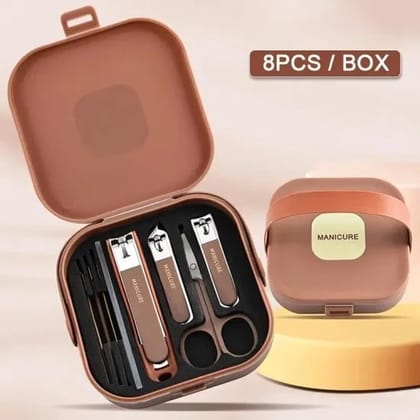 Professional Stainless Steel 8 in 1 Manicure Pedicure Kit with Stylish Case for Men Women Premium Steel Tools