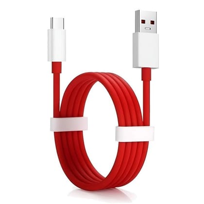 Oneplus Original 100W (10A) USB to Type C Data Sync Fast Charging Charger Cable for One Plus 12 5G,12r,11,11r,10r,10t,10,10 pro,9 Pro,8,8T,7t,7t Pro,6,5, Nord,4,Ce 2 Lite,Ce 3 lite,Nord Ce3,Ce4 (Red)