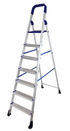 HOMEGENIC 5-Step Aluminium Folding Ladder with Platform for Home & Office Use