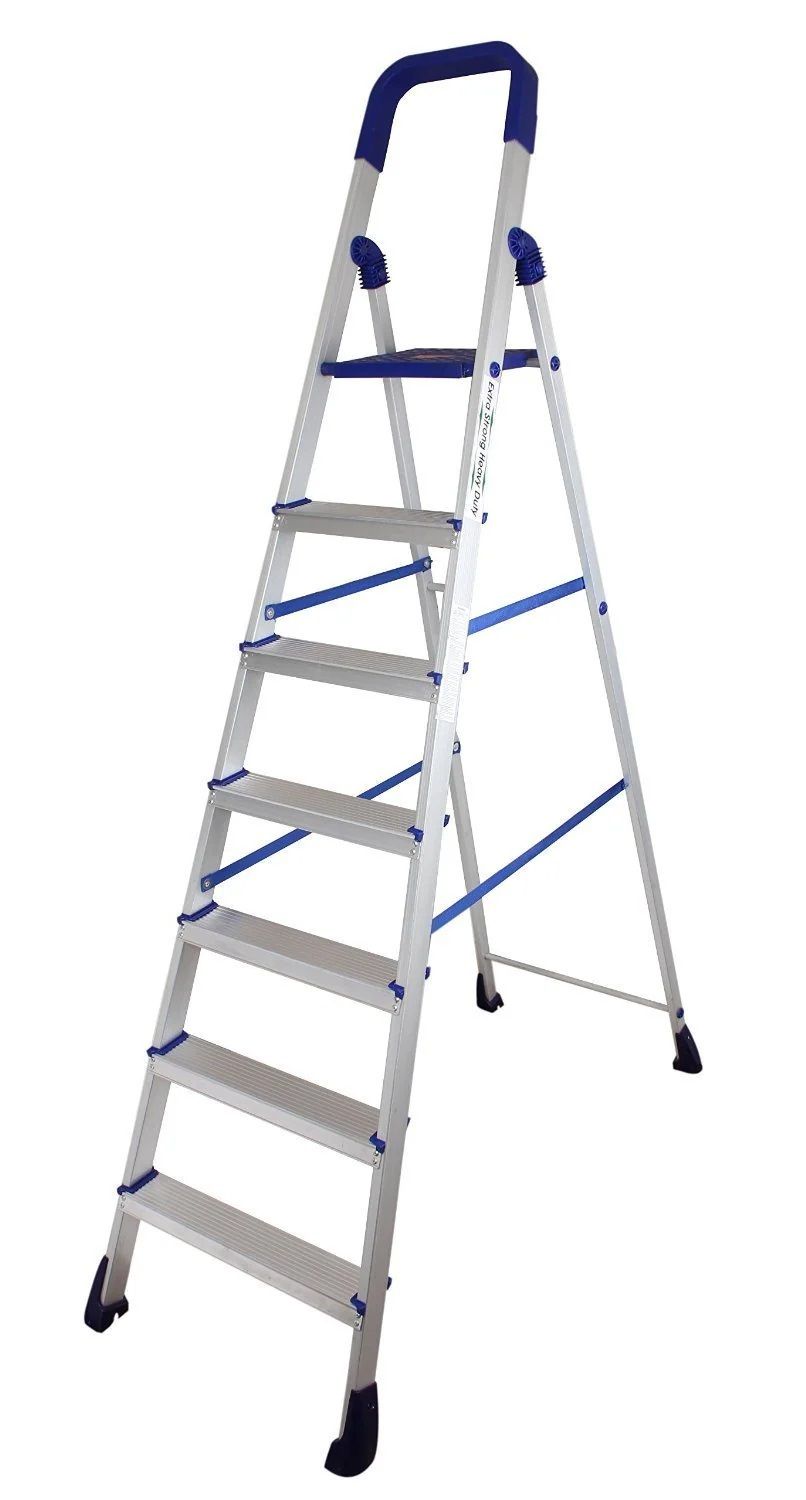 HOMEGENIC 5-Step Aluminium Folding Ladder with Platform for Home & Office Use