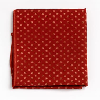 Premium Red Jacquard Small Box Weaving Unstitched Blouse Piece – 1 Meter Soft Fabric