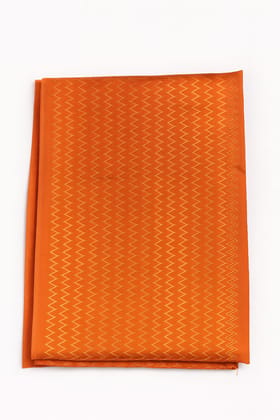 Premium Orange Jacquard Zig-Zag Unstitched Blouse Piece – 1 Meter Designer Fabric for Sarees