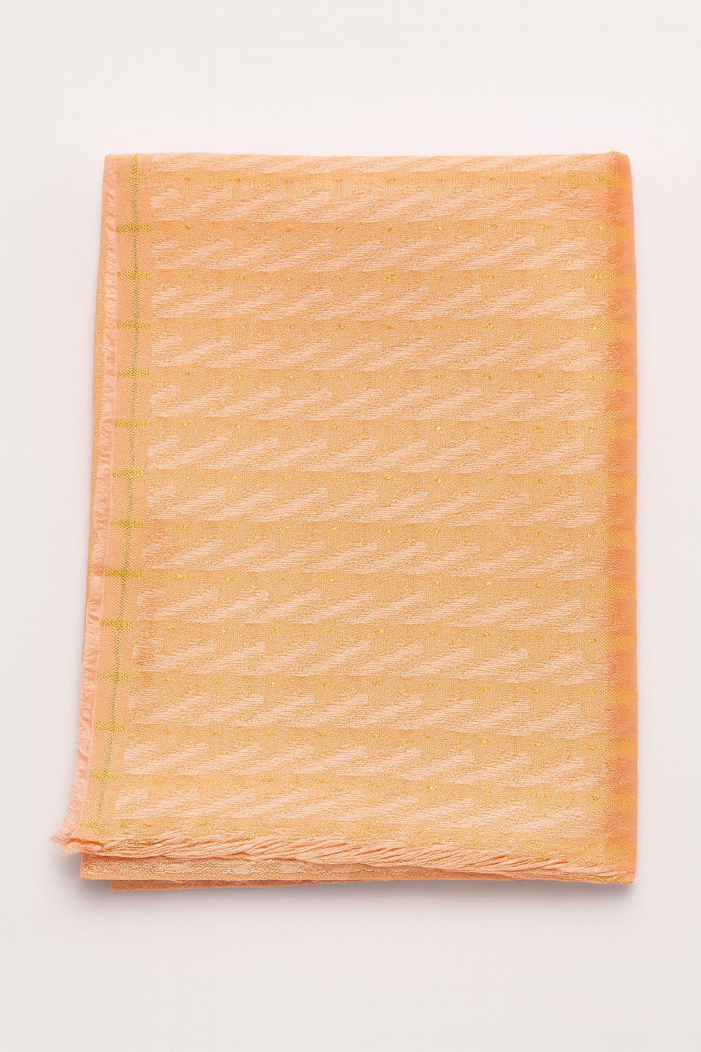 Premium Peach Jacquard Unstitched Blouse Piece – Soft Silk Finish | 1 Meter Fabric for Saree Blouse