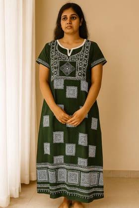 Forest Mosaic Handblock Nighty
