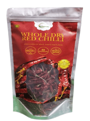 Whole Dry Red Chilli - 100% Organic, No Preservatives, No Artificial Colours