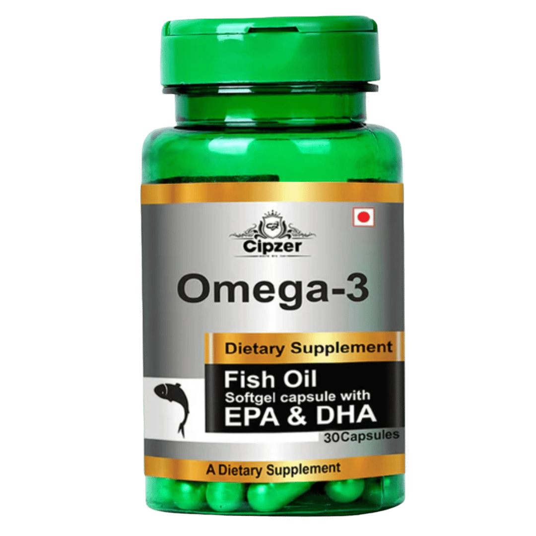 Cipzer Omega 3 Fish Oil Soft Gel (30 Capsules):  Boost Brain & Heart Health for Immunity & Joints,