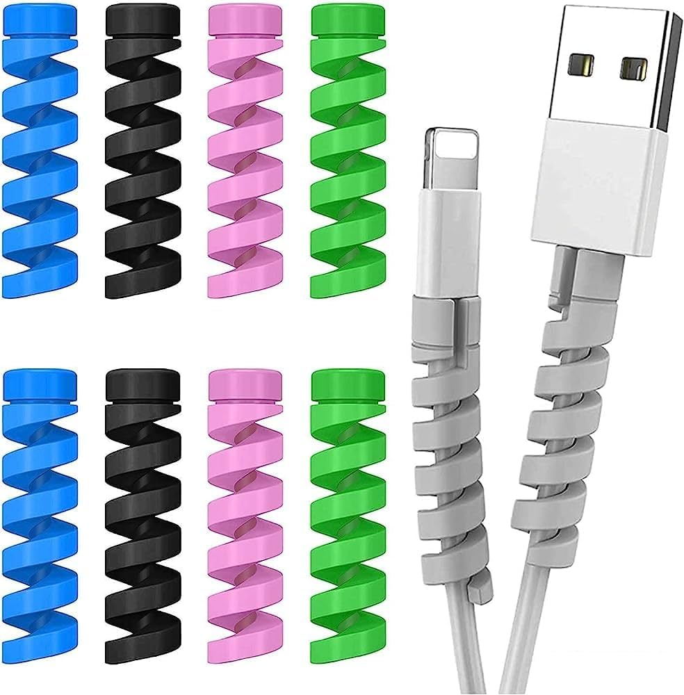 Spiral Charger Spring Cable Protector – Data Cable Saver for Charging Cords, Headphones, and More