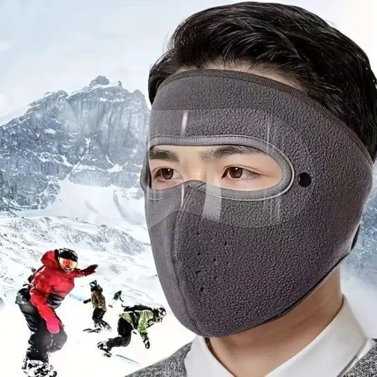 Warm Mask for Men & Women with HD Goggles – Full Face Winter Bicycle Mask, Windproof, Washable Fleece Face Mask for Outdoor Sports, Cycling, Skiing, Motorcycling, Running & Cold Weather Protection