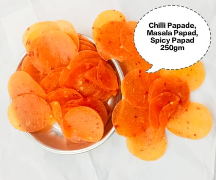 Chilli Papade, Masala Papad, Spicy Papad, Red Chilli Papad, Mirchi Papad 250gm