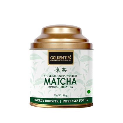 Golden Tips Japanese Matcha Green Tea Powder Tin Can, No Additives, Antioxidant-Rich Superfood, No Artificial Sweeteners No Added Sugar (30 Gram, 15 cups) Golden Tips Japanese Matcha Green Tea Powder Tin Can, No Additives, Antioxidant-Rich Superfood, No Artificial Sweeteners No Added Sugar (30 Gram, 15 cups)