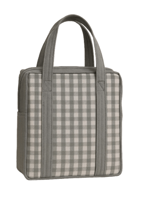 Grey Insulated Lunch Bag with Double Zip | Reusable Office & School Tiffin Carry Bag for Men, Women & Kids