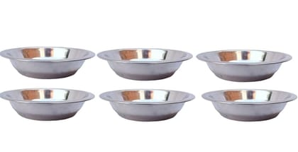Mii Art Stainless Steel small Size Bowl/Wati/Katori with Mirror Finish – 15cm Dia, set of 6pc, 250ml Each, Silver