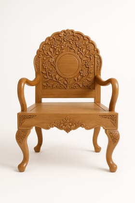 Intricately Carved Solid Wood Armchair Intricately Carved Solid Wood Armchair
