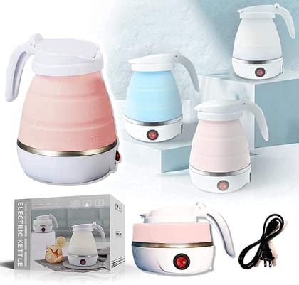 Electric Hot Water Kettle (600-Watt) Portable kettle for Picnic|Foldable Kettle for Hot water For instant Tea & Coffee Maker|Food Grade Silicone Safe To Use (color may vary),600 Watts