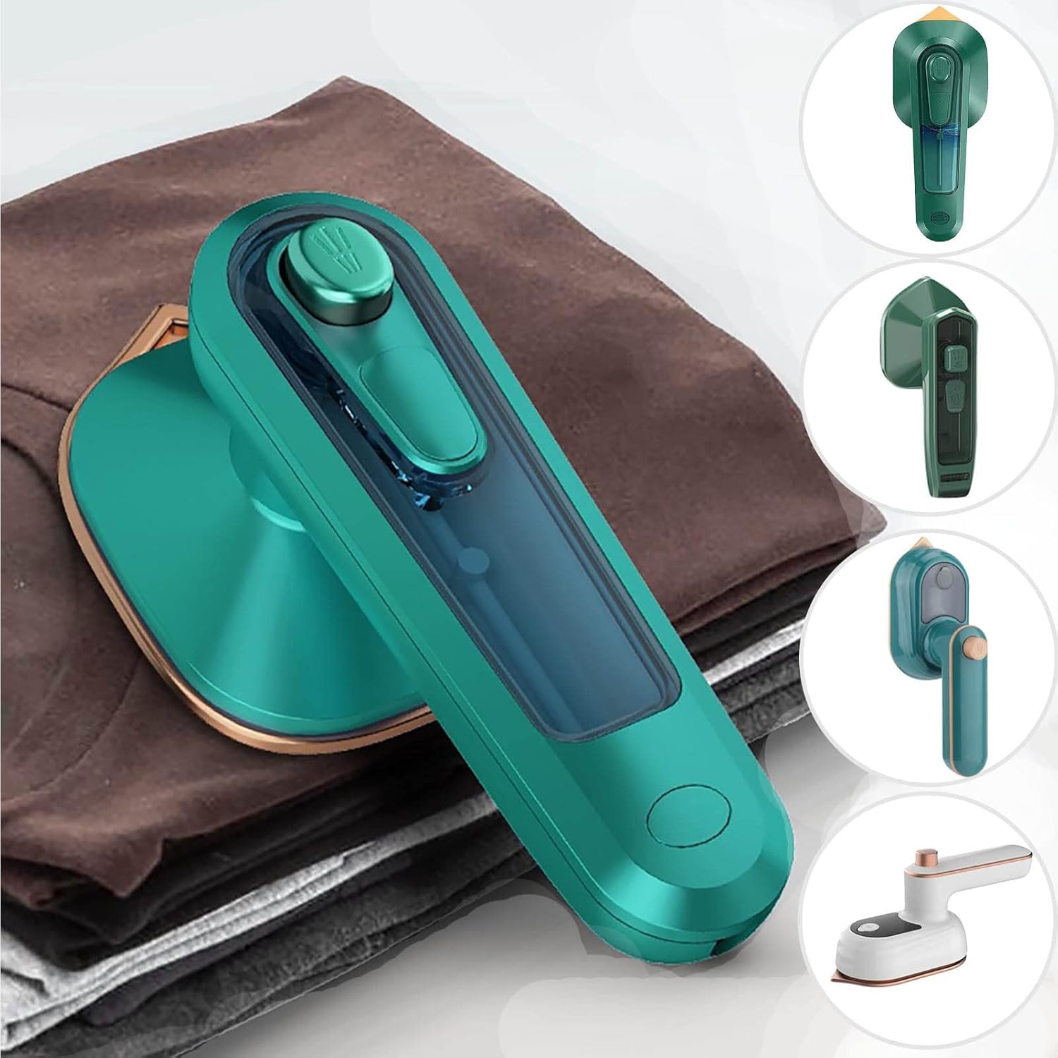 Portable Micro Steam Iron, Green Iron Handheld Garment Steamer, Dry and Wet Wrinkles Removing Lightweight Steamer for Home Office