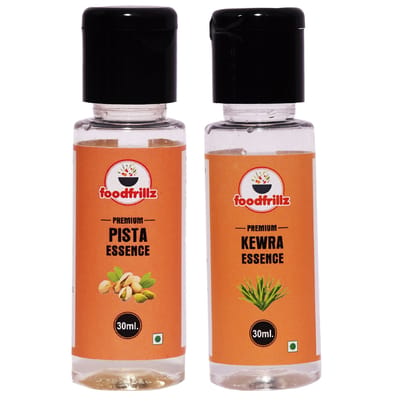 foodfrillz Pista & Kewra Pack of 2 Food Flavour Essence, 30 ml x 2