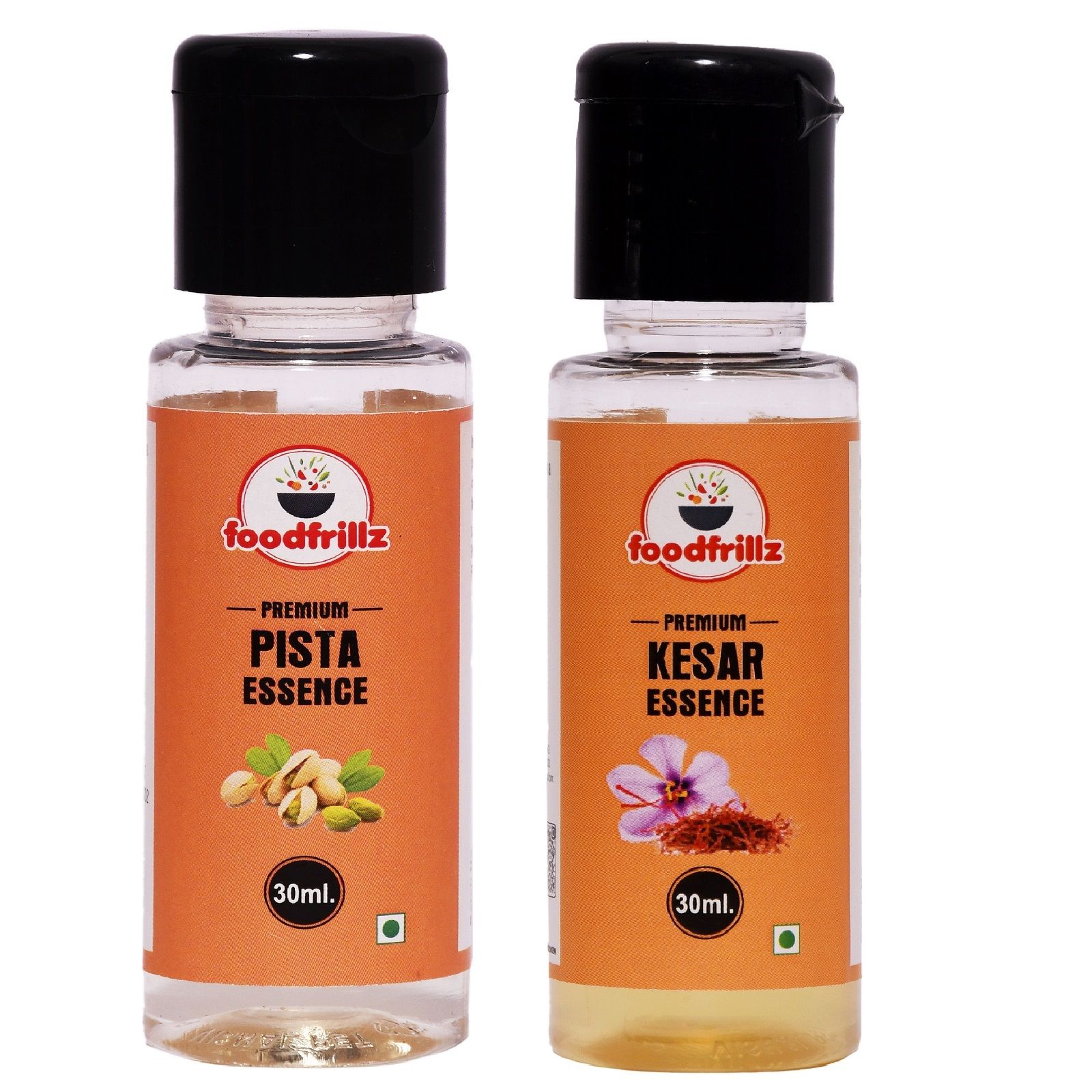 foodfrillz Pista & Kesar Pack of 2 Food Flavour Essence, 30 ml x 2